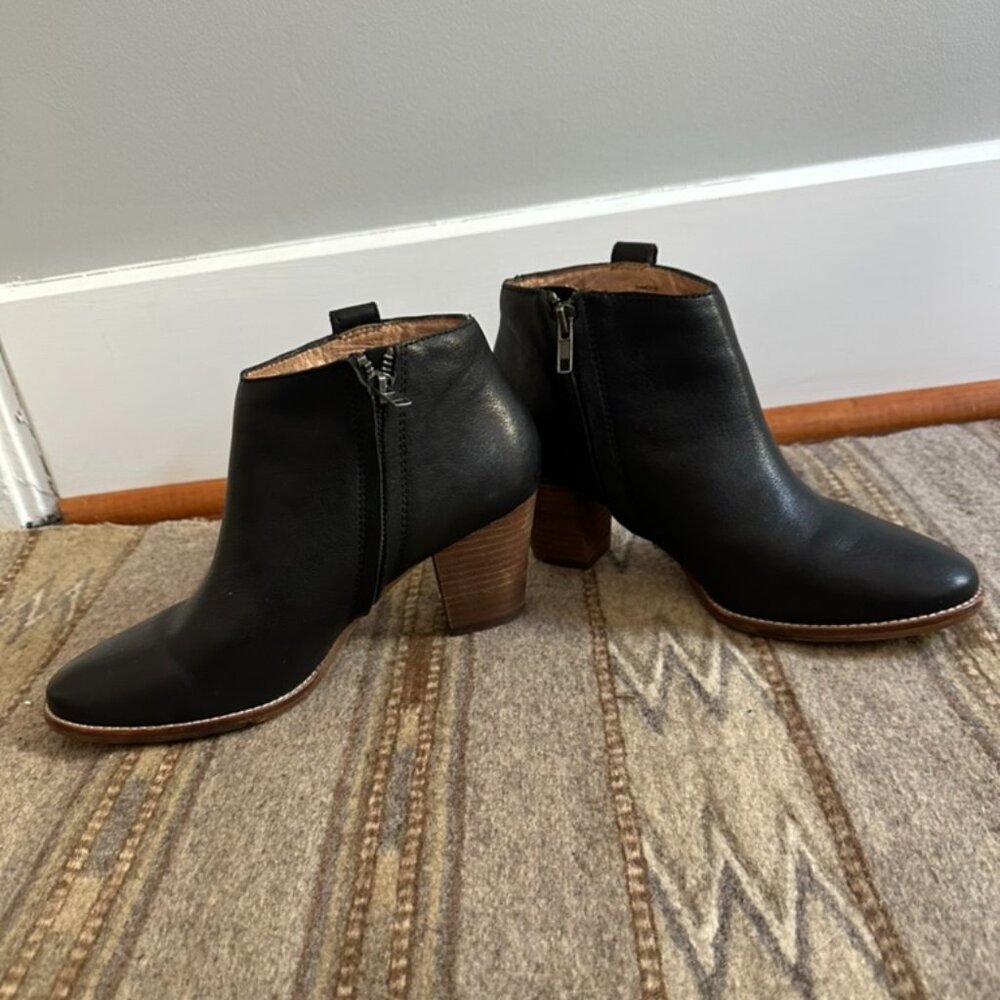 MADEWELL Billy Black Leather Ankle Booties Boots - 9